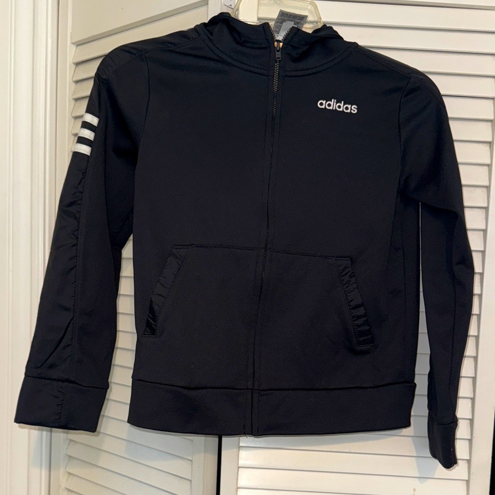 Adidas Kids Black Full-Zip Jacket - S/8